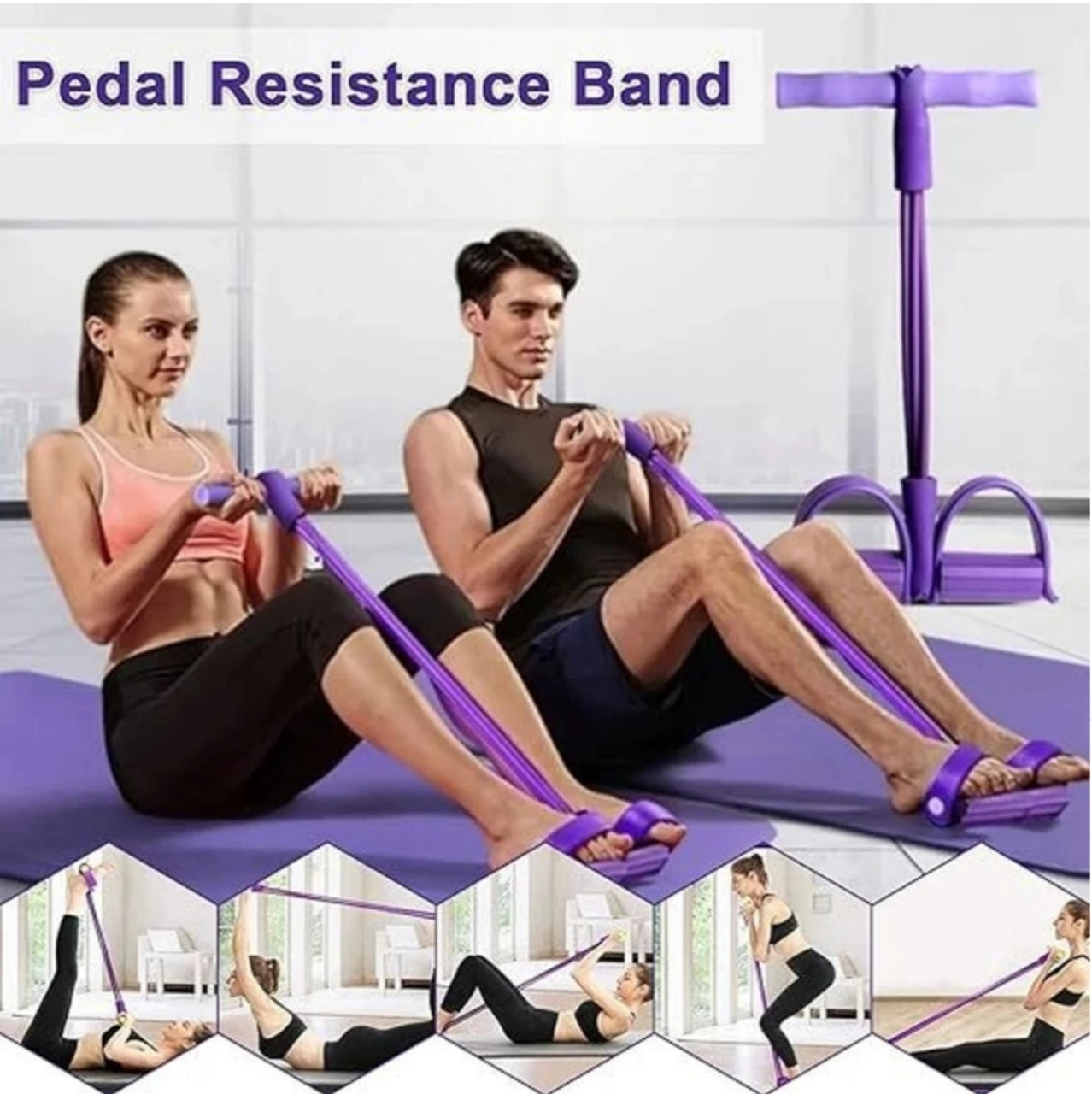 Zigoods Yoga Pedal Puller – Resistance Band Fitness Equipment for Full Body Workout, Toning & Stretching