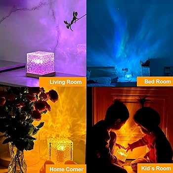 Zigoods Dynamic Water Ripple Aura Projector – Rotating LED Night Light with Remote