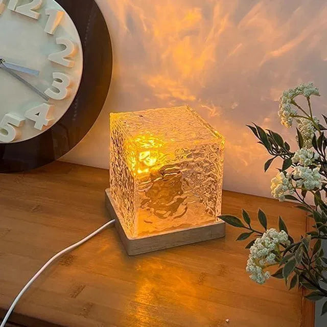 Zigoods Dynamic Water Ripple Aura Projector – Rotating LED Night Light with Remote