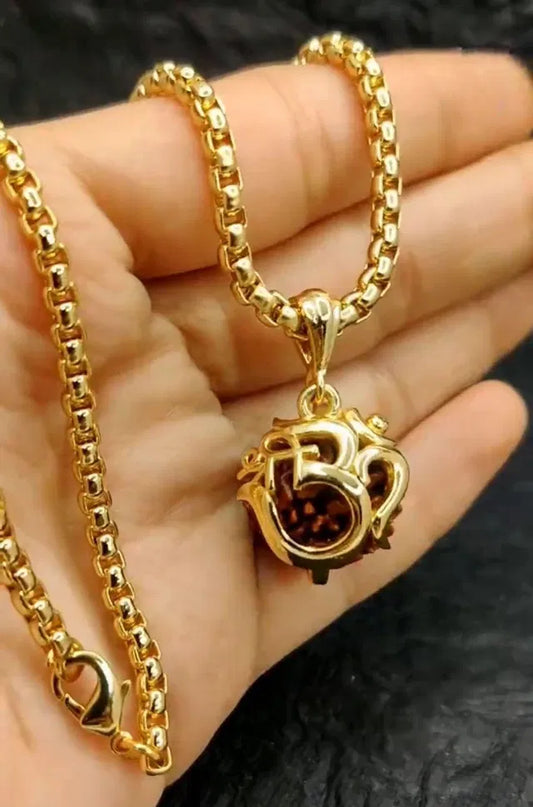 Elevate Your Spirit with the Divine Om Rudraksha Pendant